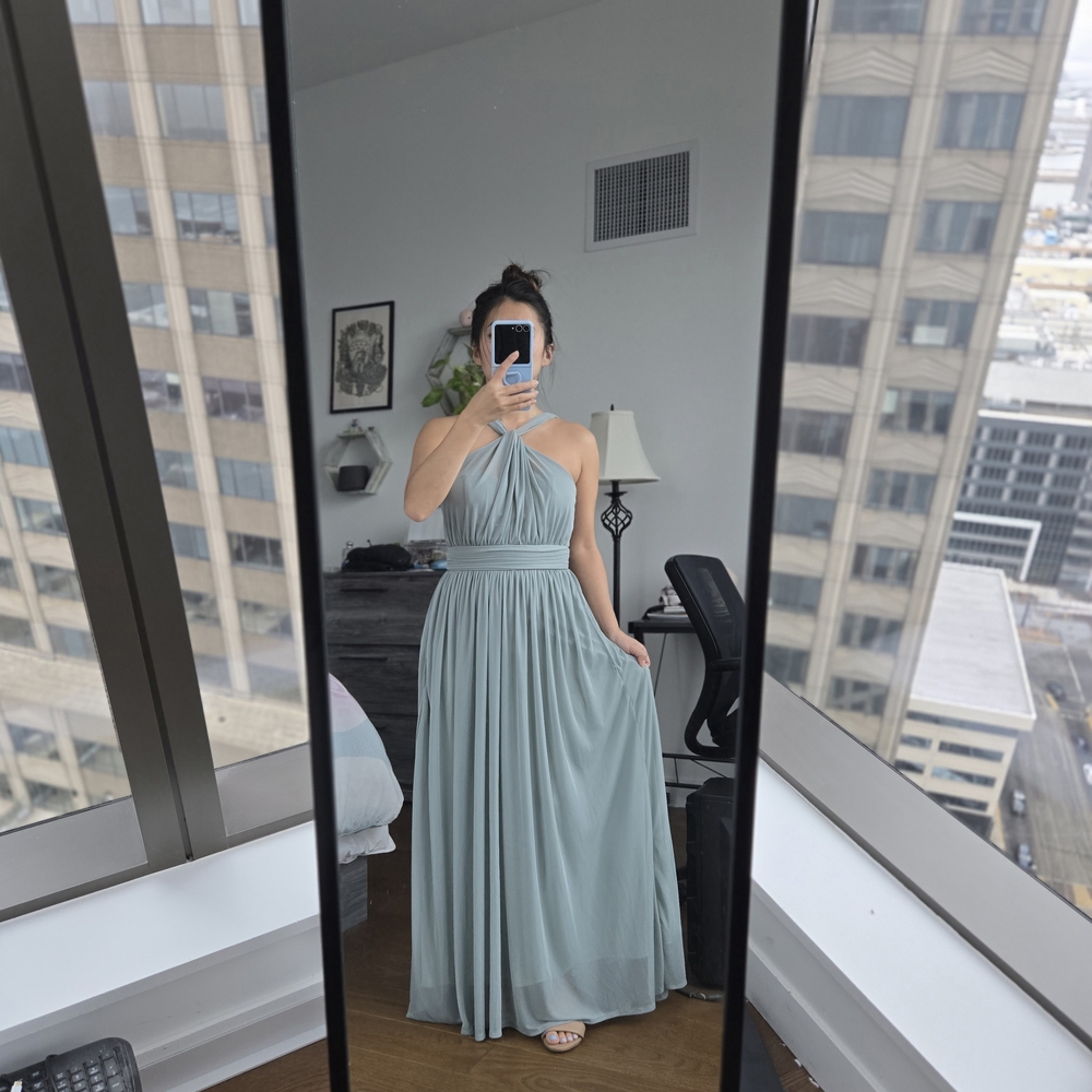 Birdy Grey Halter Style Sage Maxi Dress